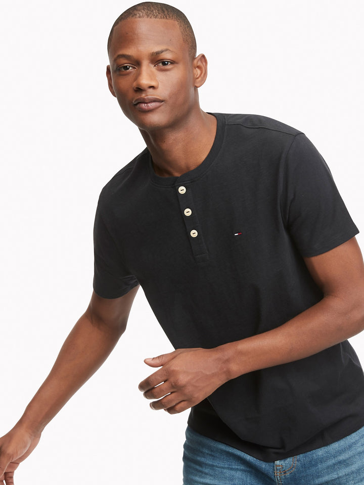 TOMMY HILFIGER ESSENTIAL HENLEY T-SHIRT - Naughty Panda Outlet