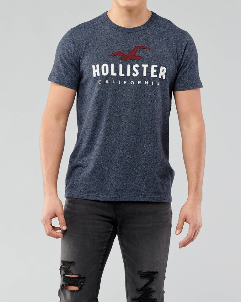 Hollister Applique Logo Graphic Tee - Naughty Panda Outlet