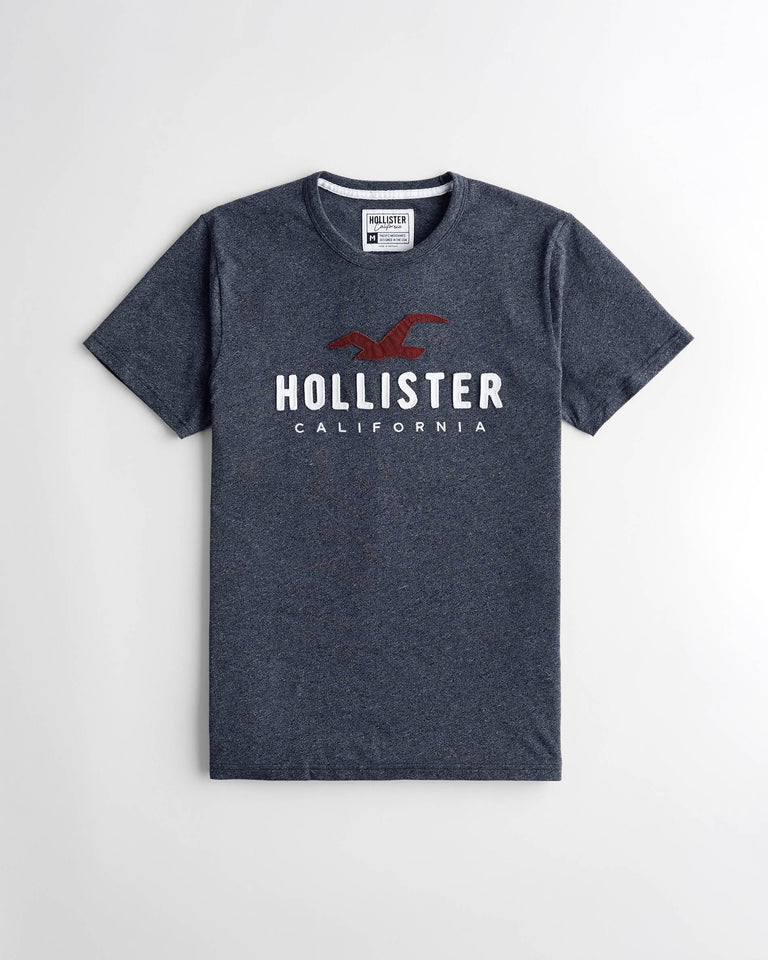 Hollister Applique Logo Graphic Tee - Naughty Panda Outlet