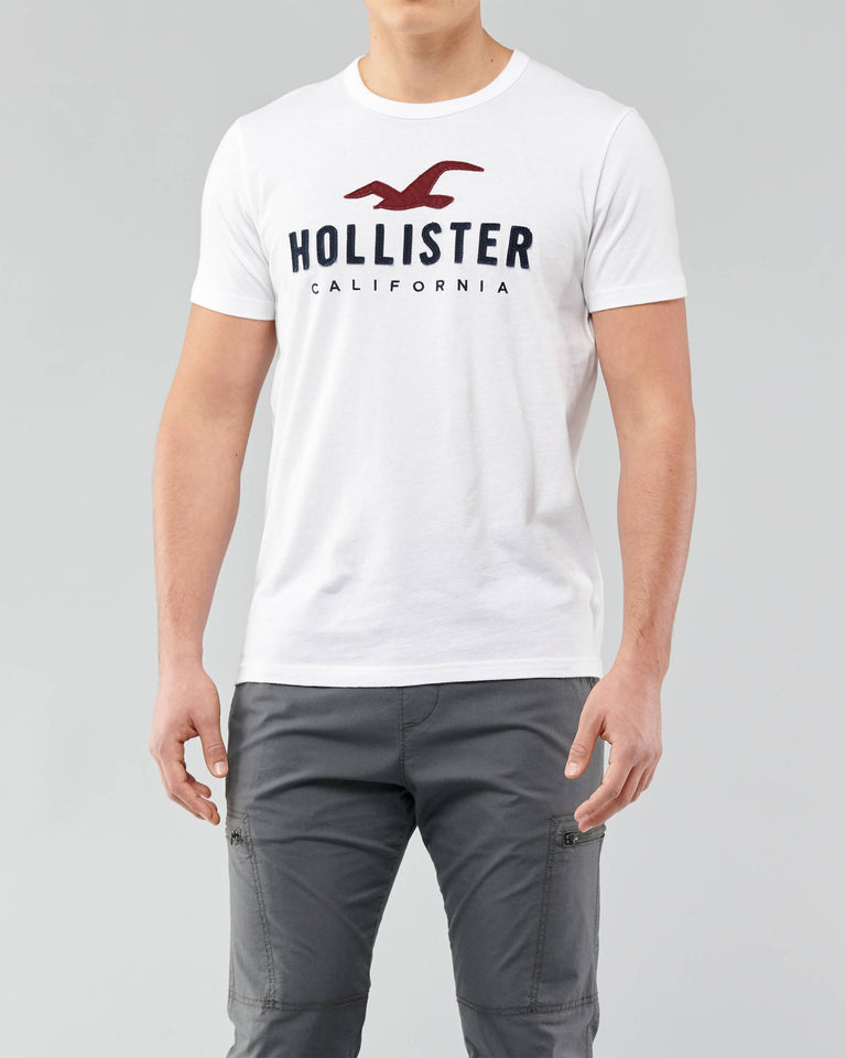 Hollister Applique Logo Graphic Tee - Naughty Panda Outlet