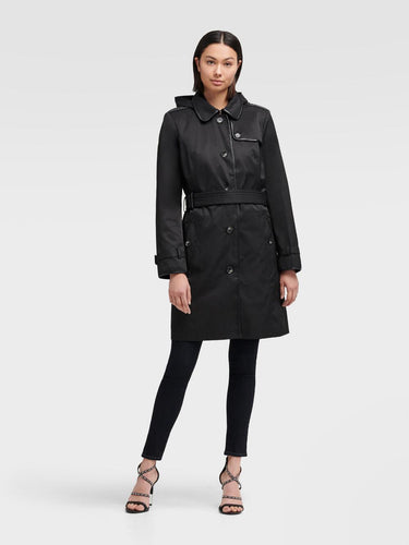 DKNY BELTED TRENCH COAT BLACK - Naughty Panda Outlet