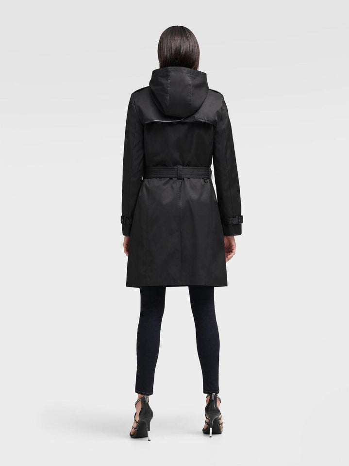 DKNY BELTED TRENCH COAT BLACK - Naughty Panda Outlet