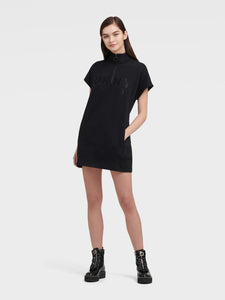 DKNY HALF-ZIP DRESS WITH EMBROIDERED LOGO - Naughty Panda Outlet