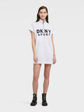 DKNY HALF-ZIP DRESS WITH EMBROIDERED LOGO - Naughty Panda Outlet