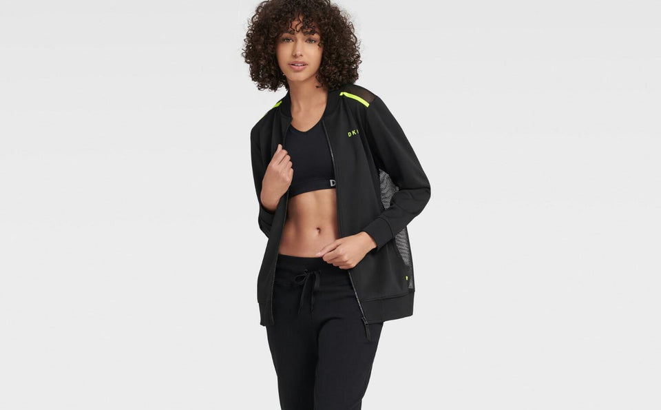 DKNY BOMBER JACKET WITH SPACER MESH - Naughty Panda Outlet
