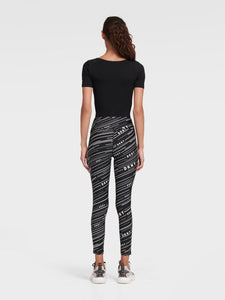 DKNY HIGH-WAISTED METEORITE TIGHTS WITH SIDE PIPING - Naughty Panda Outlet