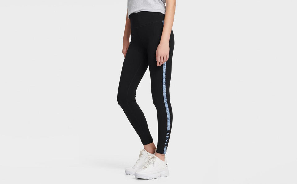 DKNY HIGH-WAISTED LEGGING WITH NEON LOGO STRIPE - Naughty Panda Outlet