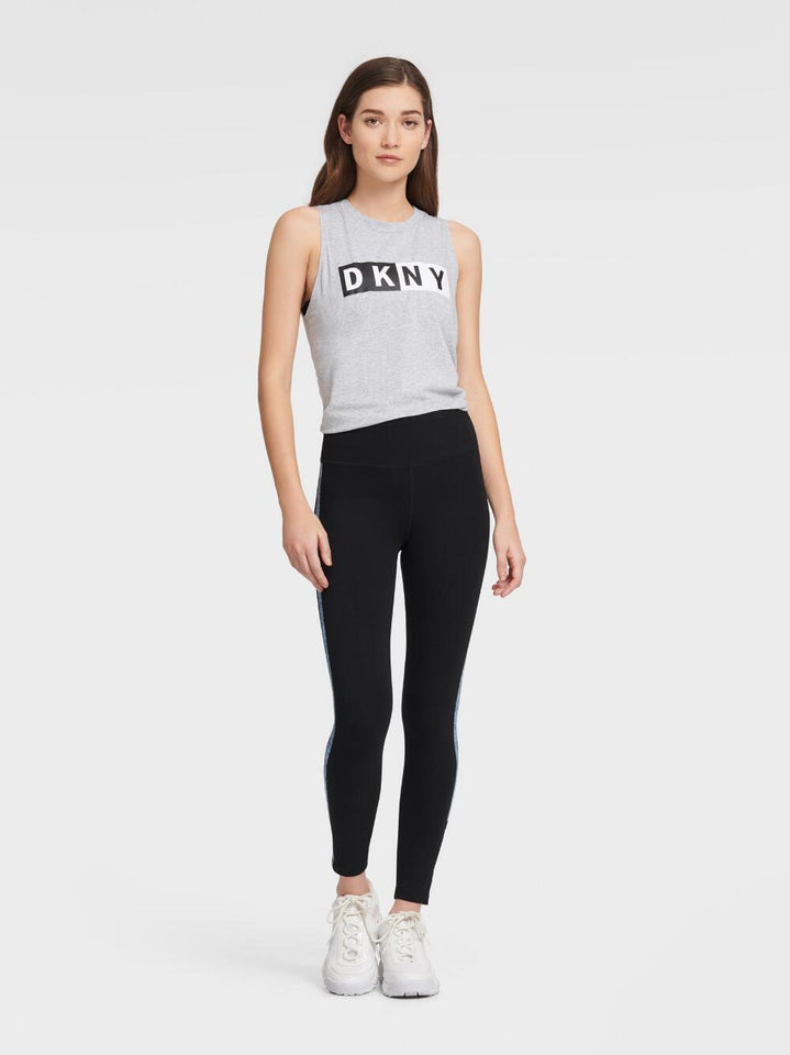 DKNY HIGH-WAISTED LEGGING WITH NEON LOGO STRIPE - Naughty Panda Outlet