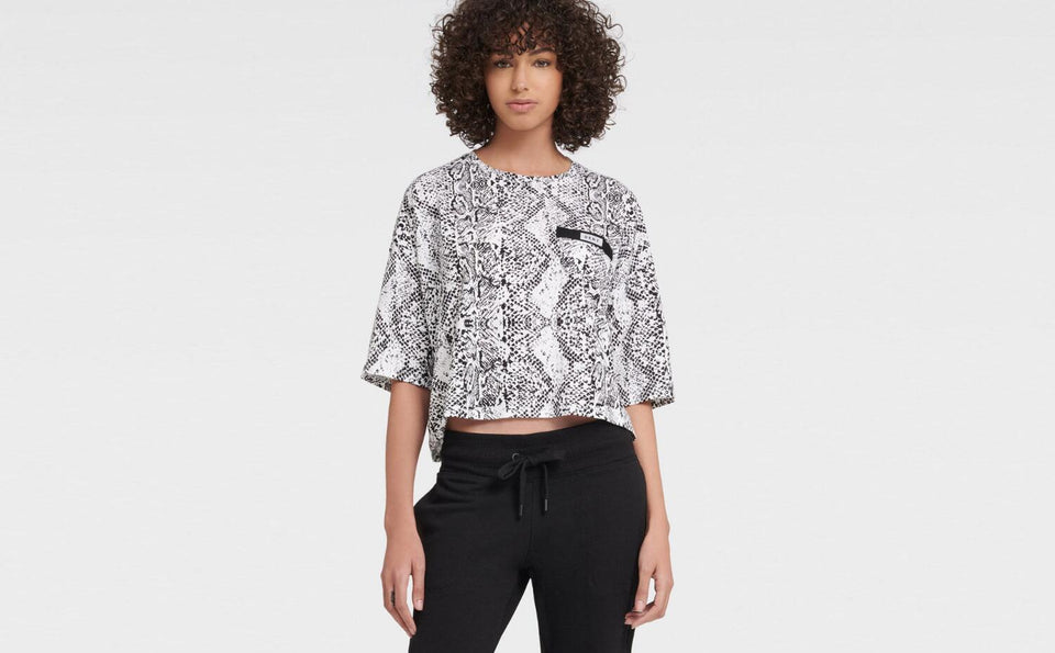 DKNY CROPPED TEE WITH BONDED POCKET - Naughty Panda Outlet