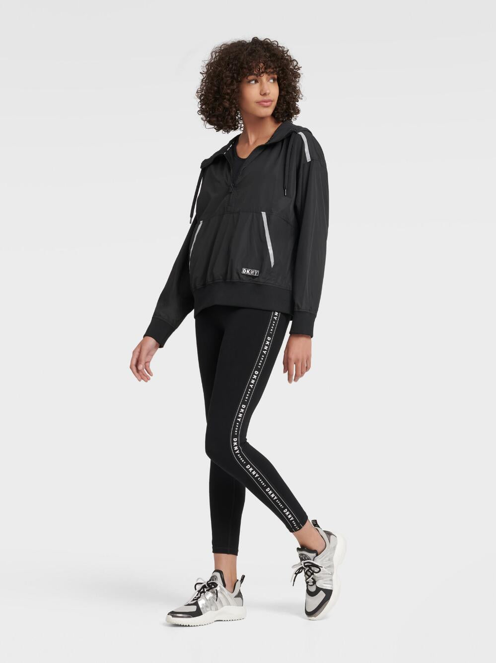 DKNY HOODED HALF-ZIP WINDBREAKER - Naughty Panda Outlet