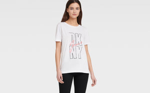 DKNY JEANS LOGO TEE WITH SEQUIN - Naughty Panda Outlet