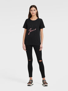 DKNY JEANS LOGO TEE WITH SEQUIN - Naughty Panda Outlet
