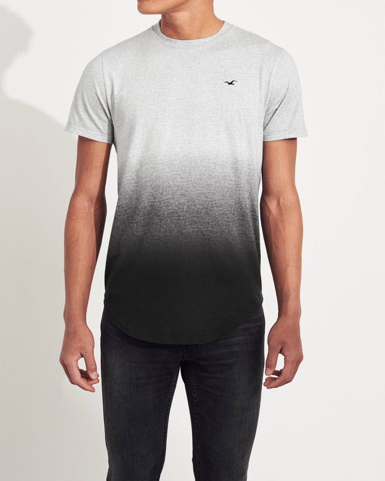 Hollister Ombré Curved Hem T-shirt - Naughty Panda Outlet