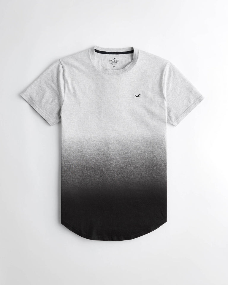 Hollister Ombré Curved Hem T-shirt - Naughty Panda Outlet