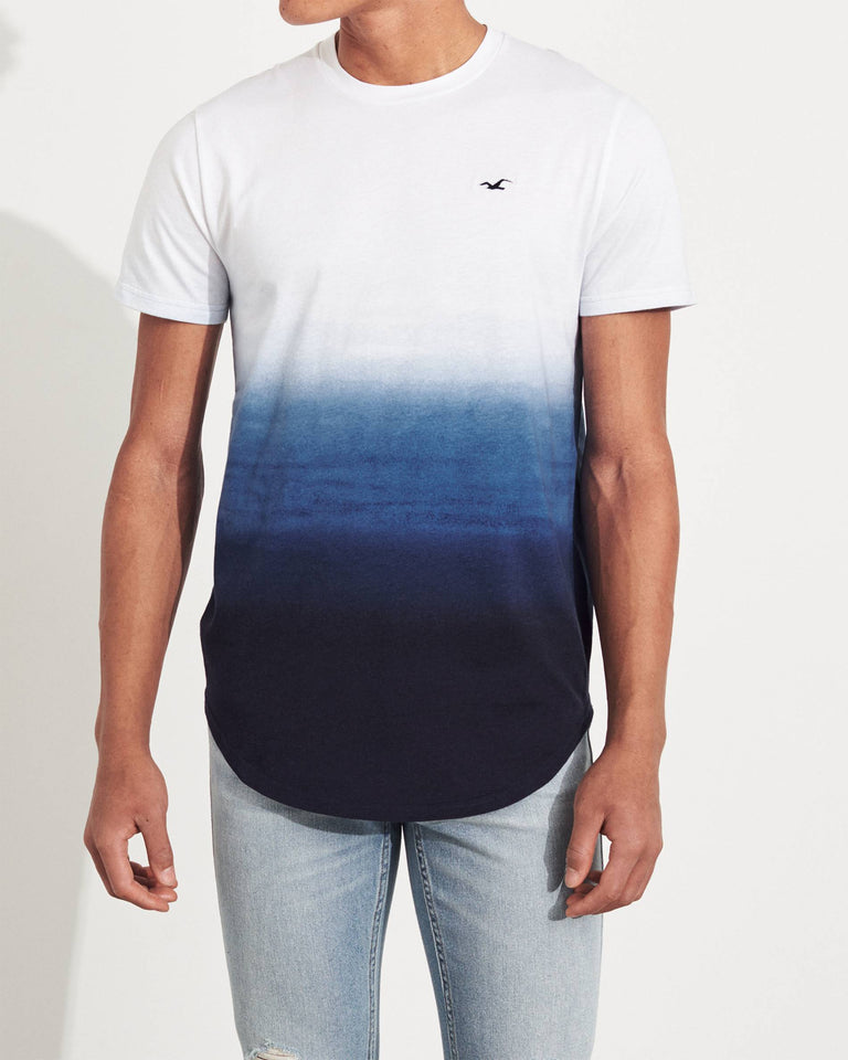 Hollister Ombré Curved Hem T-shirt - Naughty Panda Outlet
