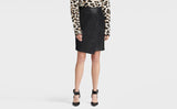DKNY FAUX LEATHER MOCK WRAP SKIRT - Naughty Panda Outlet