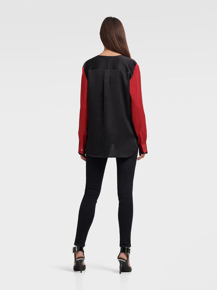 DKNY LONG SLEEVE TWIST FRONT BLOUSE - Naughty Panda Outlet