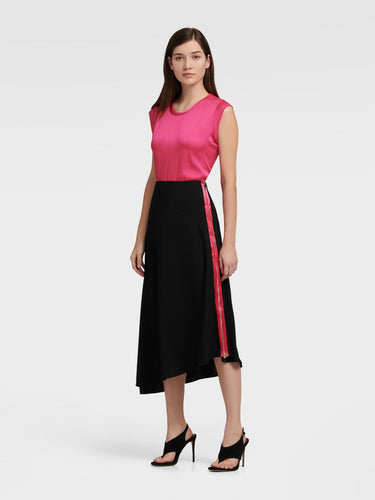 DKNY ASYMMETRICAL SKIRT WITH EXPOSED ZIP - Naughty Panda Outlet