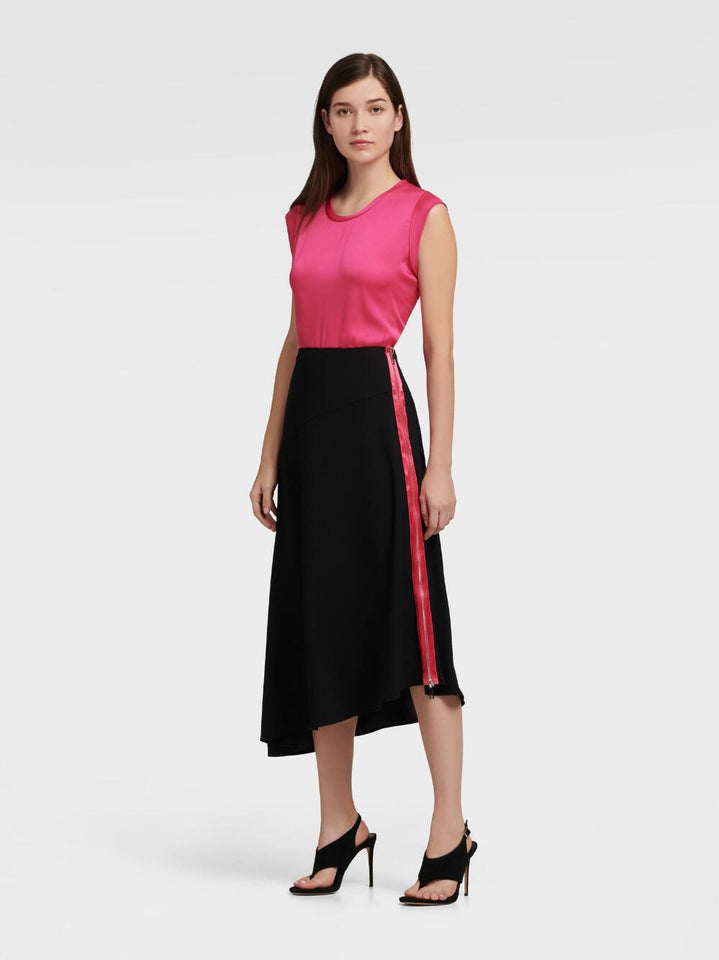 DKNY ASYMMETRICAL SKIRT WITH EXPOSED ZIP - Naughty Panda Outlet