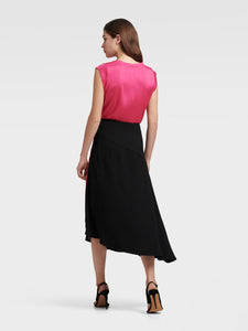DKNY ASYMMETRICAL SKIRT WITH EXPOSED ZIP - Naughty Panda Outlet
