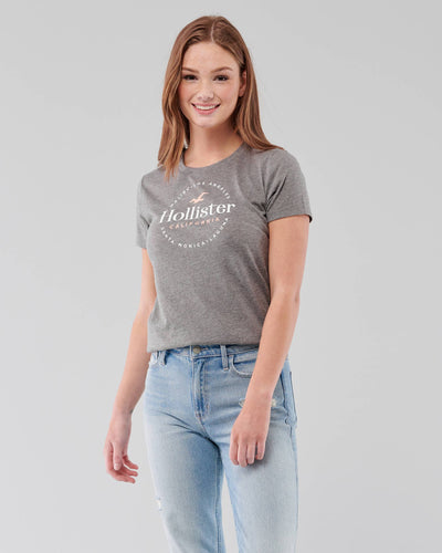 Hollister Print Logo Graphic Tee - Naughty Panda Outlet