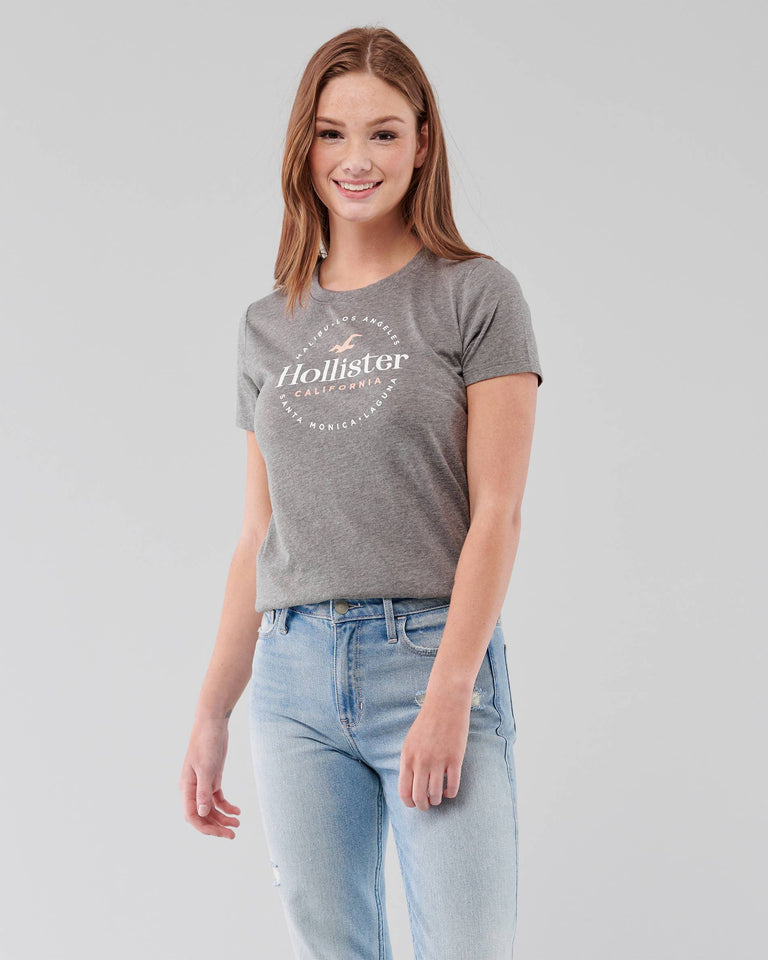 Hollister Print Logo Graphic Tee - Naughty Panda Outlet