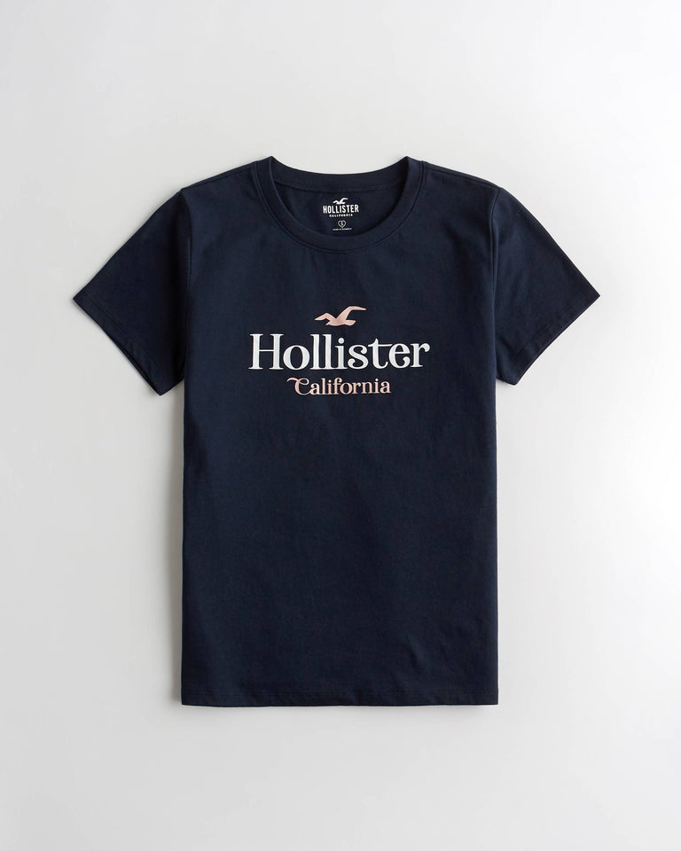 Hollister Print Logo Graphic Tee - Naughty Panda Outlet