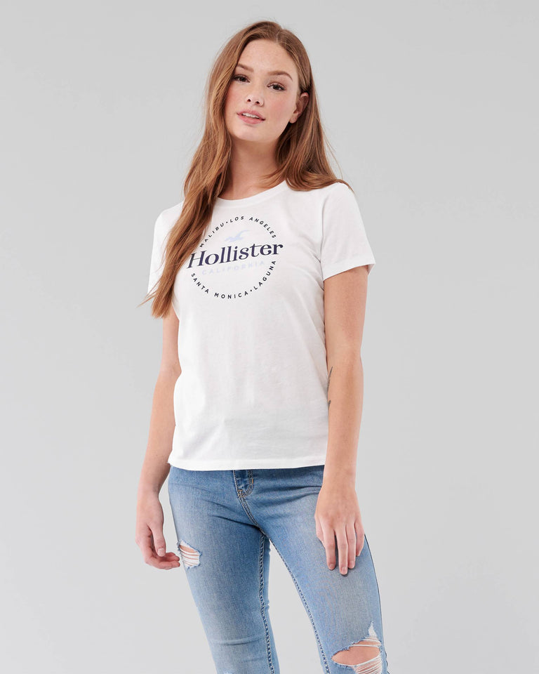 Hollister Print Logo Graphic Tee - Naughty Panda Outlet