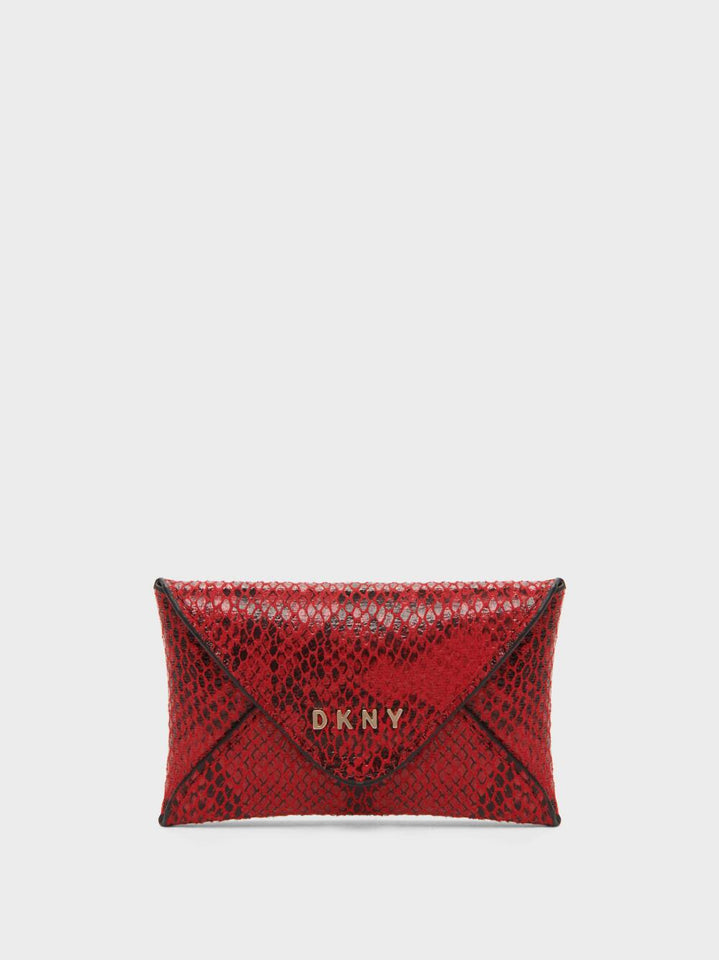 DKNY SNAKE PRINT EMBOSSED ENVELOPE CARD HOLDER - Naughty Panda Outlet