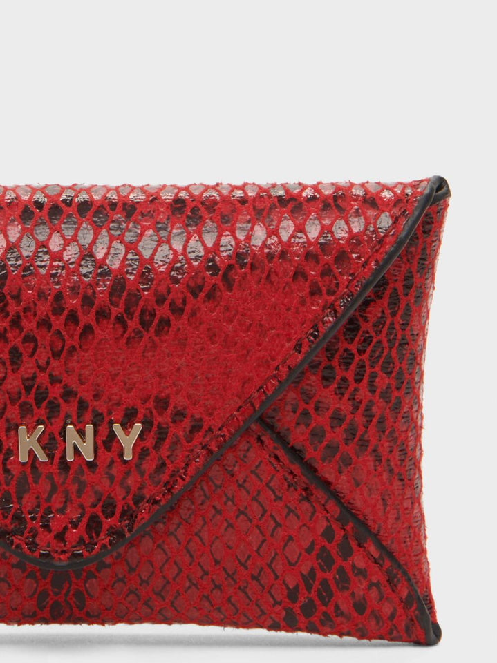 DKNY SNAKE PRINT EMBOSSED ENVELOPE CARD HOLDER - Naughty Panda Outlet