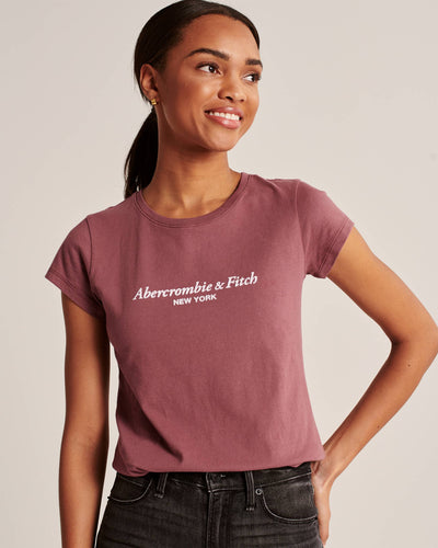 A&F Short-Sleeve Logo Tee - npoutlet