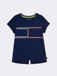 TOMMY HILFIGER KIDS SHIMMER FLAG T-SHIRT - Naughty Panda Outlet