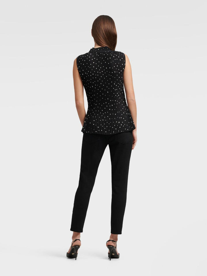 DKNY SLEEVELESS PLEATED TOP WITH TIE NECK - Naughty Panda Outlet