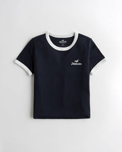 Hollister Waffle Ringer Graphic Tee - Naughty Panda Outlet