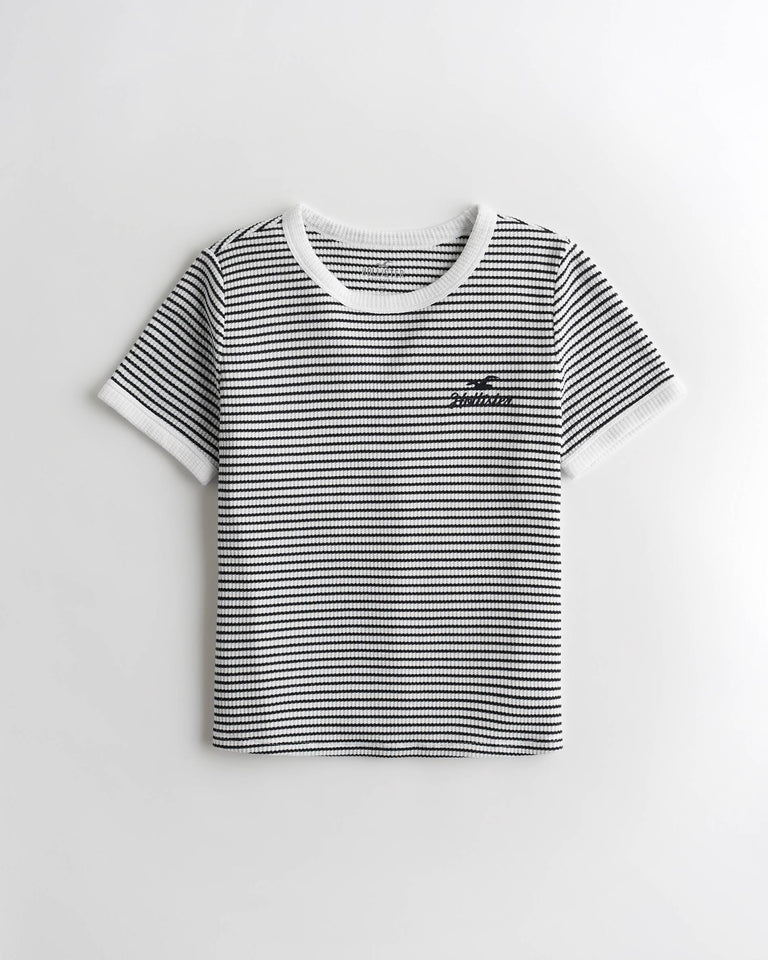 Hollister Waffle Ringer Graphic Tee - Naughty Panda Outlet