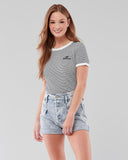 Hollister Waffle Ringer Graphic Tee - Naughty Panda Outlet