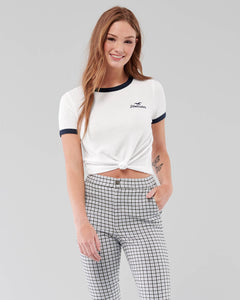 Hollister Waffle Ringer Graphic Tee - Naughty Panda Outlet