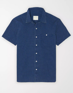 AE POPLIN SHORT SLEEVE BUTTON-UP SHIRT - Naughty Panda Outlet