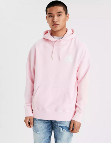 AE GARMENT-DYED GRAPHIC FLEECE HOODIE - Naughty Panda Outlet