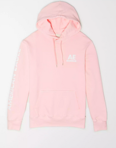 AE GARMENT-DYED GRAPHIC FLEECE HOODIE - Naughty Panda Outlet