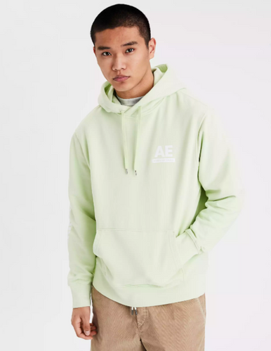 AE GARMENT-DYED GRAPHIC FLEECE HOODIE - Naughty Panda Outlet