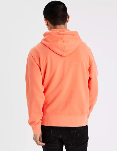 AE GARMENT-DYED GRAPHIC FLEECE HOODIE - Naughty Panda Outlet