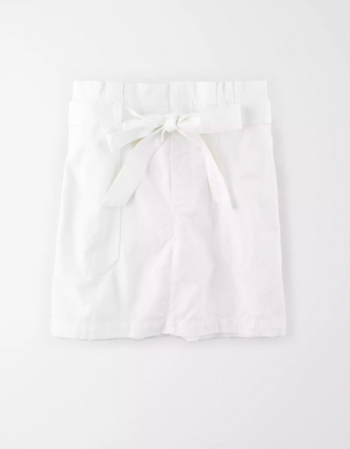 AE HIGH-WAISTED DENIM PAPERBAG MINI SKIRT - Naughty Panda Outlet