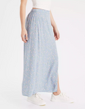 AE HIGH-WAISTED FLORAL SLIT MIDI SKIRT - Naughty Panda Outlet