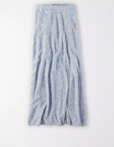 AE HIGH-WAISTED FLORAL SLIT MIDI SKIRT - Naughty Panda Outlet