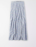 AE HIGH-WAISTED FLORAL SLIT MIDI SKIRT - Naughty Panda Outlet