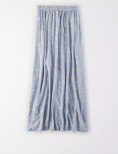 AE HIGH-WAISTED FLORAL SLIT MIDI SKIRT - Naughty Panda Outlet