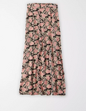 AE HIGH-WAISTED FLORAL SLIT MIDI SKIRT - Naughty Panda Outlet
