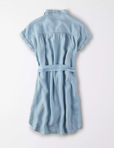 AE SHORT SLEEVE BUTTON FRONT SHIRT DRESS - Naughty Panda Outlet
