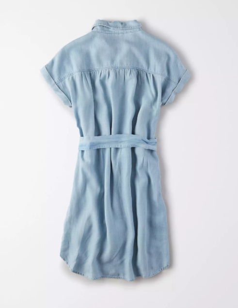 AE SHORT SLEEVE BUTTON FRONT SHIRT DRESS - Naughty Panda Outlet